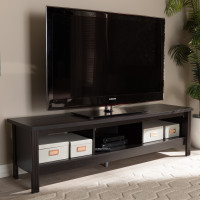 Baxton Studio MH8117-Wenge-TV Callie Modern and Contemporary Wenge Brown Finished TV Stand